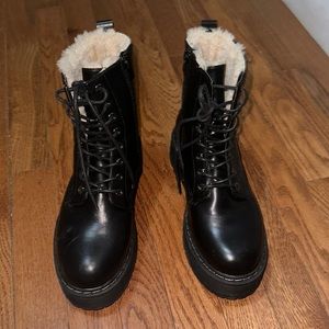 Steven madden Betty fur combat boot